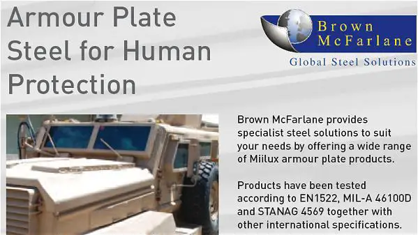 Brown McFarlane International, the specialist steel plate distributor and processor based in the Jebel Ali Free Zone in Dubai, is increasing the range of steel armour plate stocked in its new purpose-built warehouse.