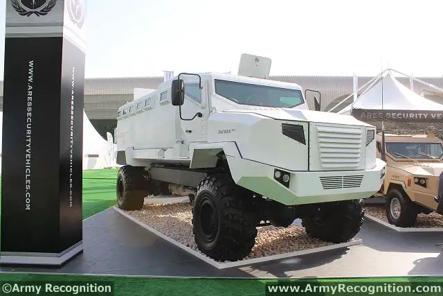 At IDEX 2013, the International Defence Exhibition in Abu Dhabi (United Arab Emirates), the Ukrainian Company PJSC “AutoKrAZ” has unveiled the new KRAZ-ASV/APC Armored Personnel Carrier made in partnership with Ares Security Vehicles LLC (Dubai, UAE). Acronym KrAZ-ASV/APC consists of the names of cooperating companies. APC marking (Armored Personal Carrier) defines the family and armored vehicle purpose. 