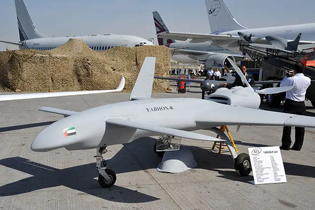 Yabhon-R UAS drone MALE Medium Altitude Long Endurance technical data sheet specification description information intelligence pictures photos images video identification ADCOM Systems United Arab Emirates army defence industry military technology