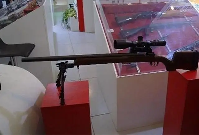 Iran unveils the Siyavash a new home-made ultra light sniper rifle during a visit by IRGC Commander Major General Mohammad Ali Jafari to an exhibition of the latest military achievements of the IRGC Ground Force’s Research and Self-Sufficiency Jihad Organization in Tehran on November 18.