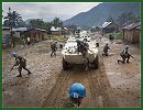 United Nations peacekeepers in eastern Democratic Republic of the Congo (DRC) Wednesday, December 25, 2013, helped the national armed forces retake control over a town following an attack by a Ugandan rebel group that left dozens dead and displaced many more.