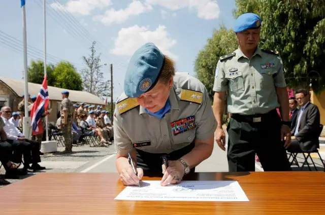 Major General Kristin Lund today officially assumed her duties as Force Commander of the United Nations peacekeeping force in Cyprus where the top UN official, Lisa Buttenheim, is also a woman. That UN operation is now the first in the world to have a dual female leadership.
