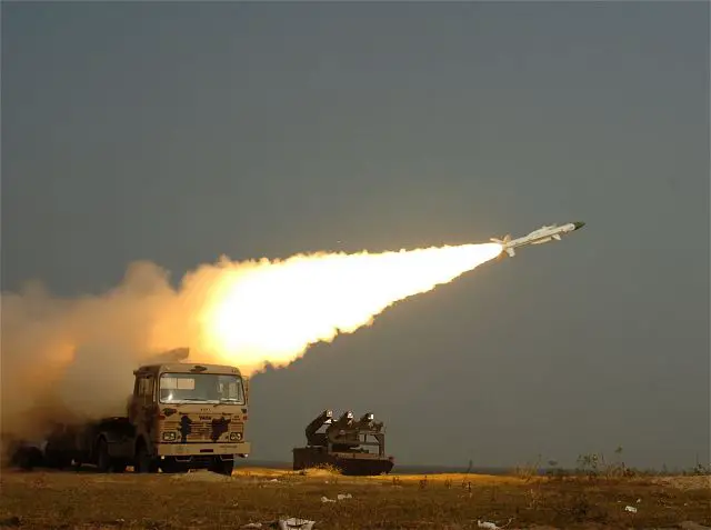 For the second day, India on Wednesday, August 14, 2014, successfully conducted trial of its indigenously developed surface-to-air 'Akash' missile, which has a strike range of 25 km, from a test range in Odisha as part of a user trial by the Air Force.