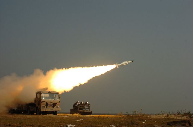 For a second time in less than few days, Indian Army successfully test-fired the Indian-made Akash medium range, surface-to-air missile, from the Integrated Test Range at Chandipur, Odisha on Monday, February 24, 2014. The Indian army could decide to commission the missile Akash after the successful firing tests of the last few days. Two regiments of Akash missile systems could enter in service with the Indian Army.