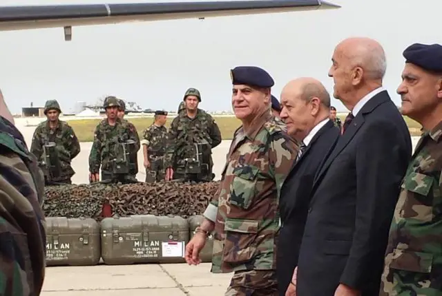 France delivers first 48 Milan anti-tank missiles (ATGM) to Lebanese army