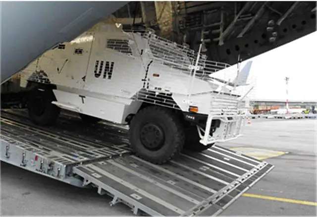 The five ARAVIS multipurpose armoured vehicle delivered to the Gabonese army by the French Defense Company Nexter Systems are now deployed for peacekeeping operations in the Central African Republic (CAR) as part of the United Nation’s Minusca mission. 