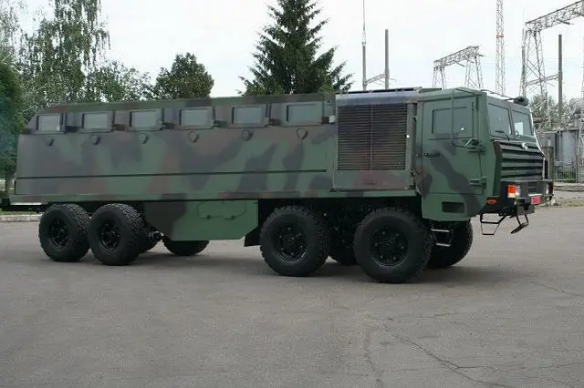 The Ukrainian Defense Company AutoKrAZ has developed the first prototype of a new 8x8 multi-purpose armoured vehicle based on an 8x8 truck chassis. This new vehicle is designed to be used as APC (Armoured Personnel Carrier) an can carry a full range of special equipment and weapon systems. 