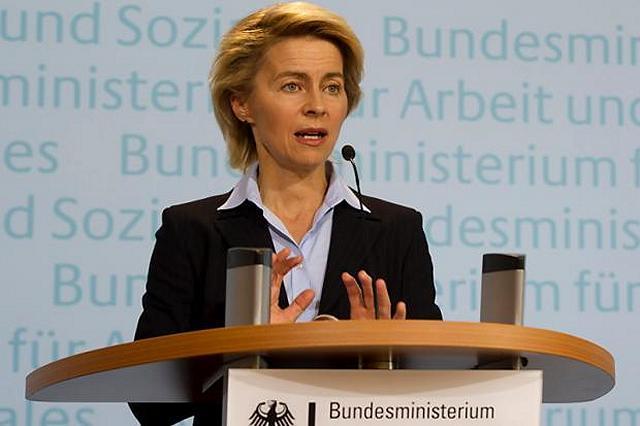 German Defense Minister Ursula von der Leyen on Friday, March 20, 2015, threw her weight behind the idea of a European Union army, floated by European Commission President Jean-Claude Juncker earlier this month.
