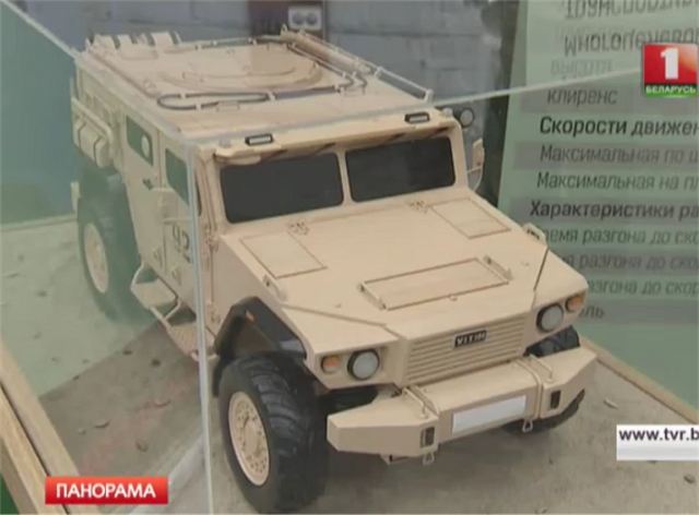 During the visit by the President of the Republic of Belarus Alexander Lukashenko, at the facility of the Belarusian Company Minotor-Service, engineers of the Company have presented a new project of 4x4 armoured vehicle which seems similar to the US Oshkosk M-ATV MRAP.