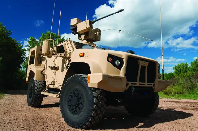 The American Company Oshkosh Defense will start the first production of its JLTV (Joint Light Tactical Vehicle) with a delivery by the end of September 2016 to the U.S. armed forces. The Oshkosh JLTV will replace US Army and Marine Corps armored HMMWVs which are in service since many years.