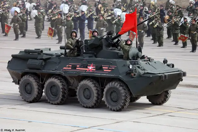 The BTR-82a is an upgraded version of the BTR-80A wheeled armored vehicles. In December 2008, Russia's Military Industrial Company (MIC) was already testing the prototypes which were unveiled in December 2009 The firepower of the BTR-82A is increase by the use of a new unified fighting module with electric drive armed with one 2A72 30mm cannon coupled with a 7.62 mm machine gun. The turret is fully stabilized on the two axes and fitted with new sights. The BTR-82 can fire on the move in day and night operations..