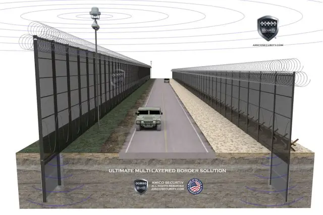 AMICO Security, the United States leading manufacturer of high-security perimeter systems, is introducing to the market the ultimate multi-layered border security solution. This solution combines the latest in radar surveillance technology with high security layered, double walled fencing and state of the art detection technology to create a comprehensive border solution.