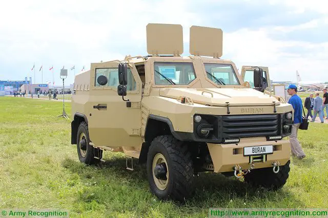At MAKS 2017, the AirShow in Russia, Russian defense industry unveils a new 4x4 armoured vehicle called Buran, the vehicle has a new design compared to standard wheeled armoured vehicle with three doors on each side of the hull. 