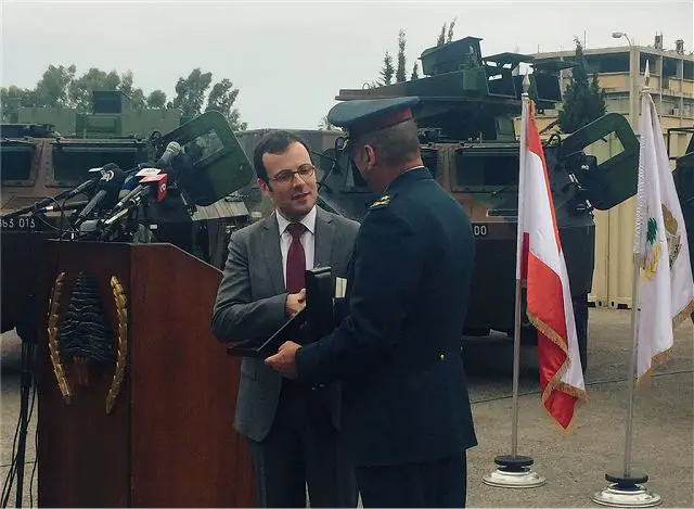 Lebanon has taken delivery of first batch of second hand VAB HOT anti-tank wheeled armoured vehicles from France during an official ceremony, May 30, 2017. A total of 15 VAB HOT will be delivered to the Lebanese armed forces. 