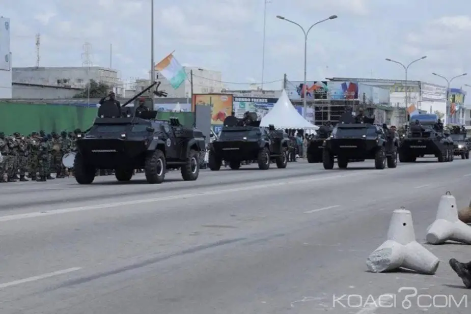 Ivory Coast demonstrates Belarusian made Kaiman armored cars