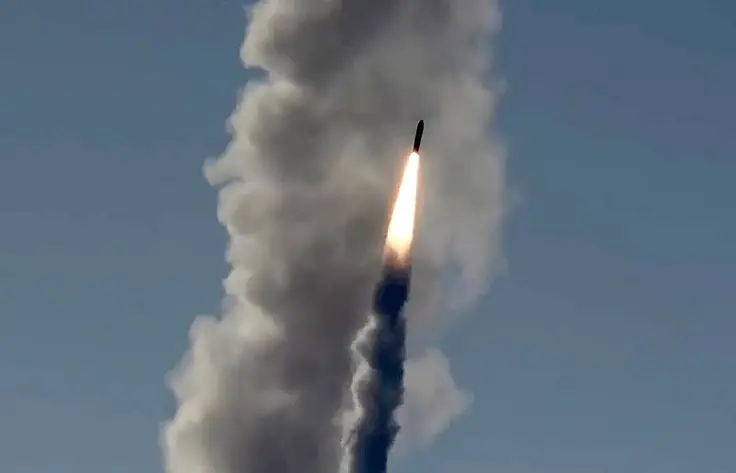 Launch test of a new interceptor missile for the Russian missile defense system