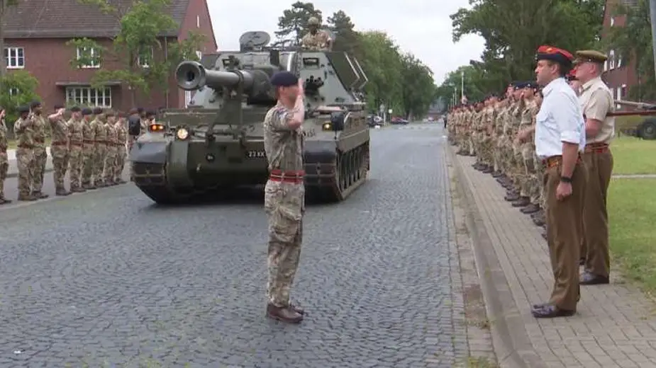 British 26th Regiment Royal Artillery bids farewell to AS90 guns