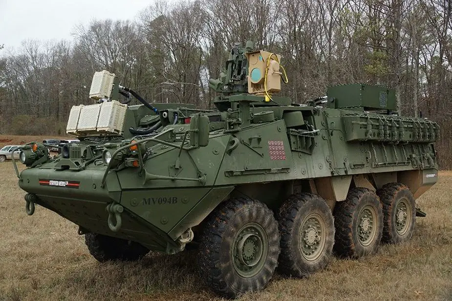 US soldiers ready to use laser weapon MEHEL mounted on Stryker armored 925 001