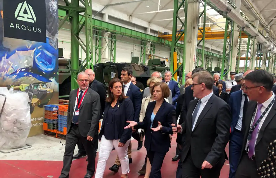 French Defense minister Parly visits logistical platform of Scorpion programme at Fourchambault