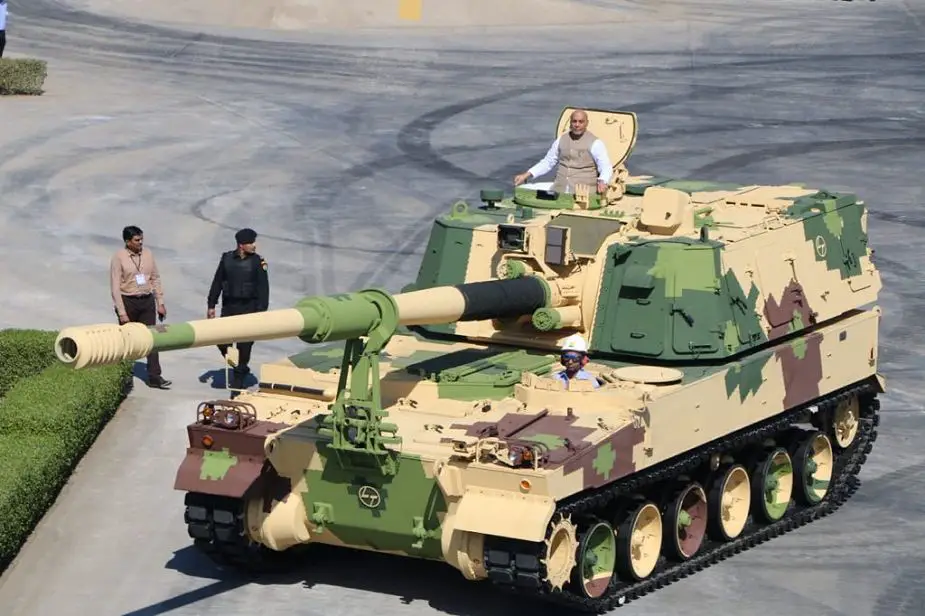 India has manufactured first local made K9 Vajra 155 mm tracked self propelled howitzer 925 001