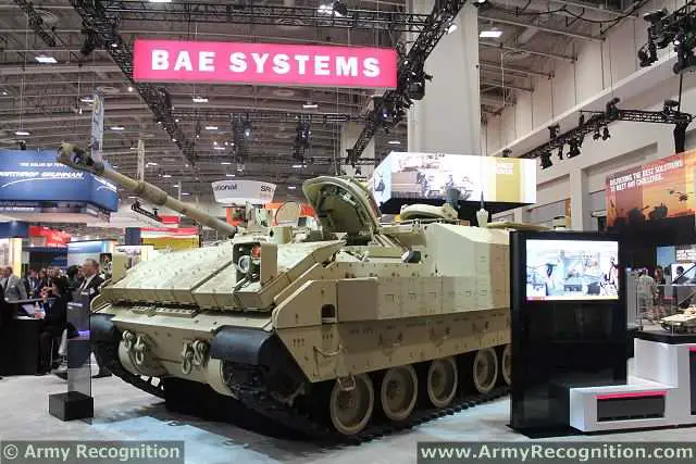 BAE Systems shows at AUSA 2013 its proposed solution to the Army’s Armored Multi-Purpose Vehicle (AMPV) program, which will replace the M113 personnel carrier. The Armored Multi-Purpose Vehicle (AMPV) is the U.S. Army’s program to replace the aging M113 Family of Vehicles for five mission roles including General Purpose, Mortar Carrier, Mission Command, Medical Evacuation and Medical Treatment in the U.S. Army Armored Brigade Combat Team (ABCT).