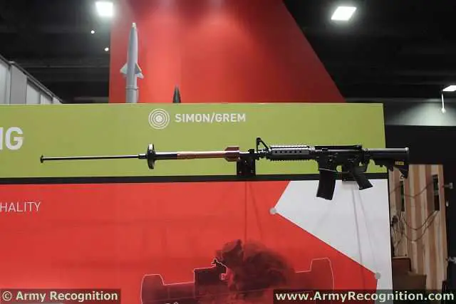 SIMON rifle launched grenade is a stand-off & surprise-attack type weapon; it replaces older breaching methods, which involved loss of surprise and the risking of assault troops to directly attack doors by mechanical means or by attaching explosive charges.