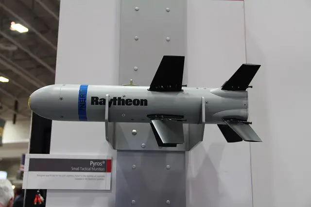 At AUSA 2014 (Association of United States Army) Annual Meeting currently taking place in Washington D.C., visitors can see on the Raytheon booth a full scale model of the Pyros small tactical munition.
