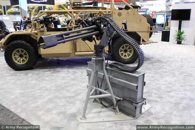 During AUSA 2014, General Dynamics Ordnance and Tactical Systems presented its GAU-19/B. This three-barrel .50 (12.7 mm) gatling gun is adaptable on a multitude of platforms and can provide an heavy fire support. This weapon also benefits from a light weight, a minimal maintenance and a high reliability. 