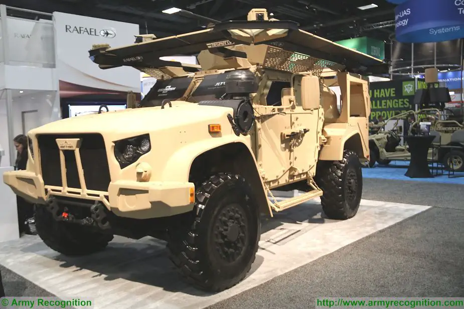 JLTV Joint Light Tactical Vehicle fitted with Rafael Trophy LV Light Vehicle APS AUSA 2017 925 001