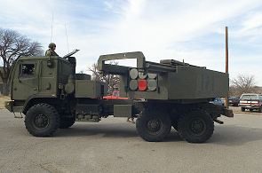 M142 HIMARS high mobility multiple artillery rocket launcher system data sheet description information specifications intelligence identification pictures photos images US Army United States American defense military Lockeed Martin FMTV 6x6 truck