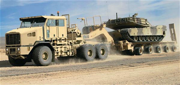 The Global HET quickly and safely transports battle tanks, armored and recovery vehicles, and construction equipment to mission sites while reducing the wear and tear on both the equipment and crew that can occur with long-distance transportation. The vehicle uses a 700-horsepower engine, is designed to accept add-on armor and can transport payloads weighing up to 72 tons. Oshkosh has delivered the HET to countries such as Saudi Arabia, Jordan and Oman.