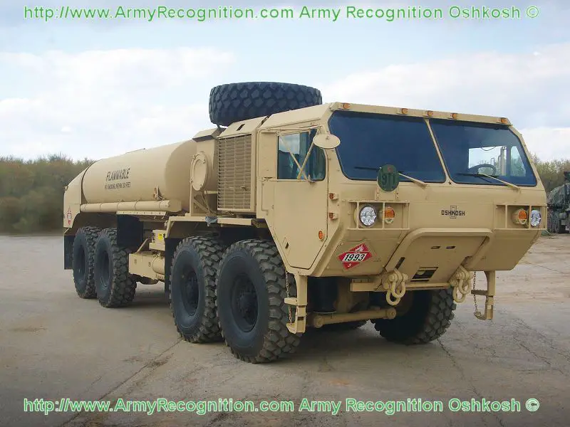 M978 A4 HEMTT Oshkosh military fuel servicing truck tanker data sheet