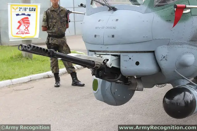 Main armament of AH-2 Sabre consists of a twin-barrel GSh-23V 23mm cannon mounted at the front of the helicopter. The AH-2 Sabre can be also armed with a variety of unguided rockets, Ataka anti-tank missiles, and Igla-V air-to-air missiles for anti-air and self-defence.