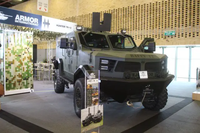 Armor International exhibits its Hunter TR12 multi purpose tactical vehicle  at Expodefensa 640 001