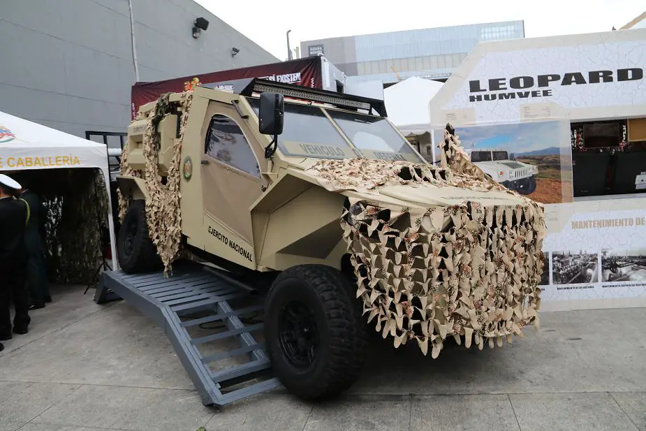 Colombian made Cobra 4x4 light tactical vehicle at ExpoDefensa 2017 defense exhibition Bogota Colombia 925 001
