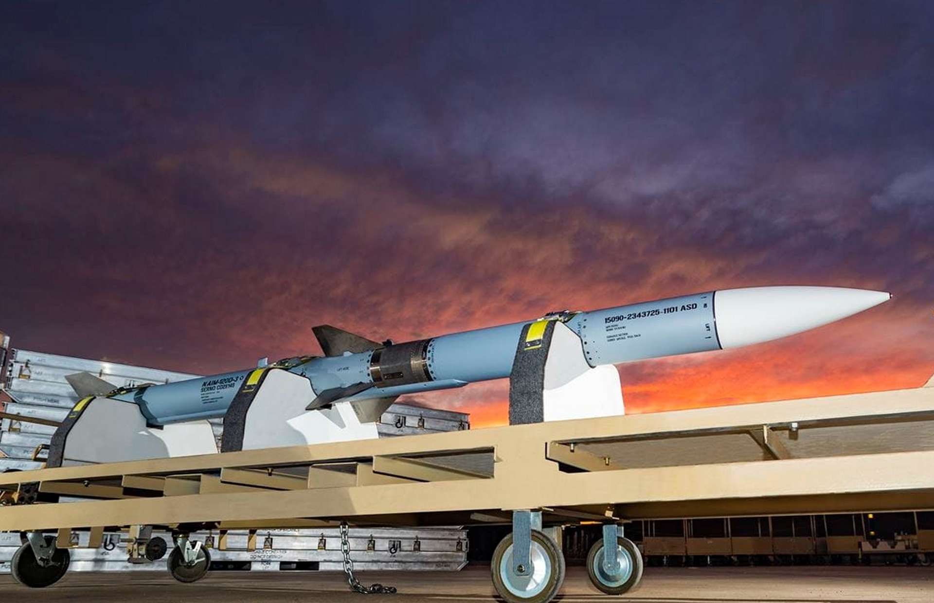 AIM-120D-3 AMRAAM is a long-range, all-weather, fire-and-forget air-to-air missile with mid-course updates and an active radar seeker, optimized for F-35 beyond visual range combat in jammed environments (Picture source: RTX).
