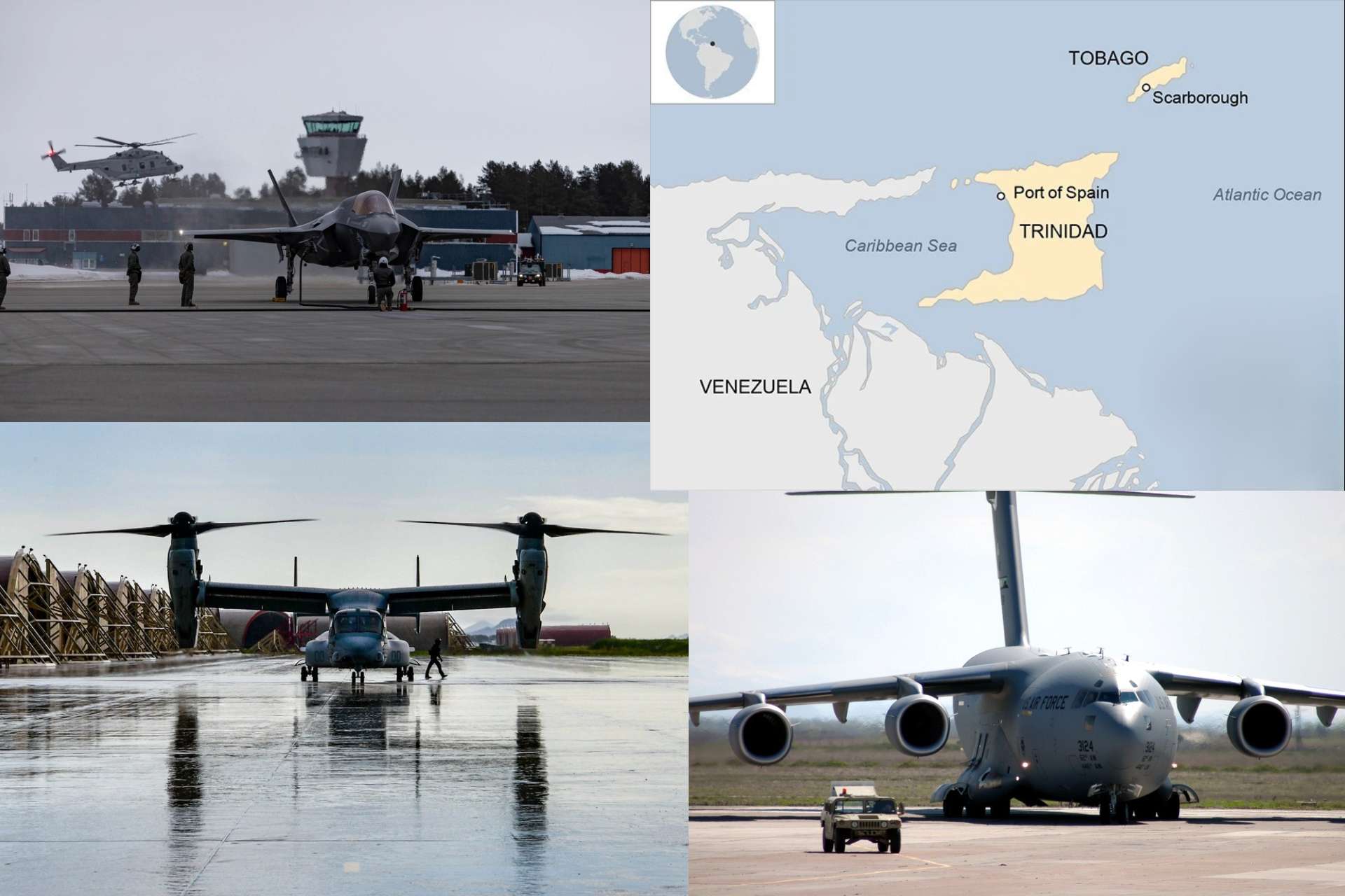 Trinidad and Tobago has authorized US military aircraft to transit through its airports, a move seen as a precautionary security measure as regional tensions linked to Venezuela continue to draw closer attention (Picture Source: BBC / DVIDS)