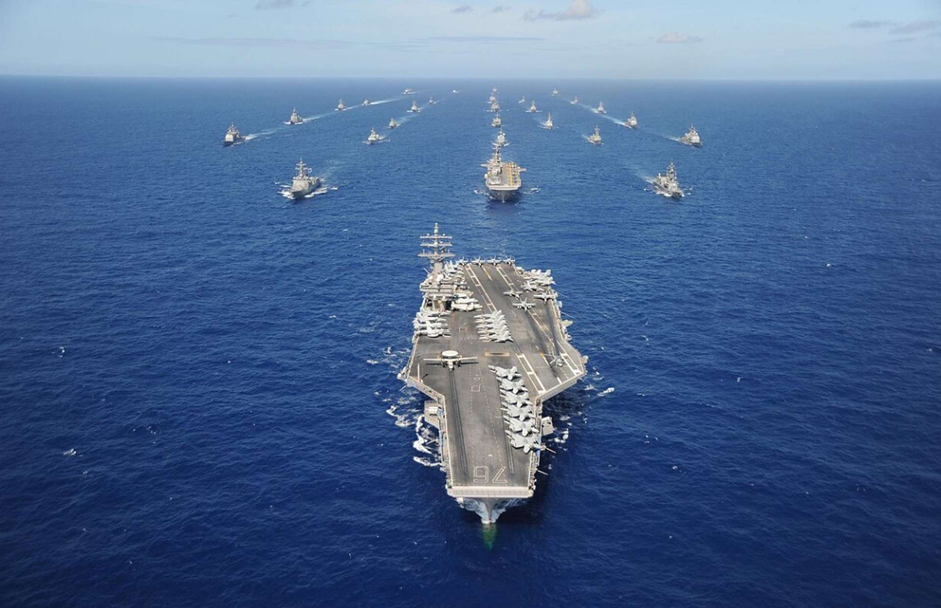 A carrier strike group operating as part of the U.S. Pacific Fleet, soon to be deployed near Venezuela (Picture source: U.S. Navy).