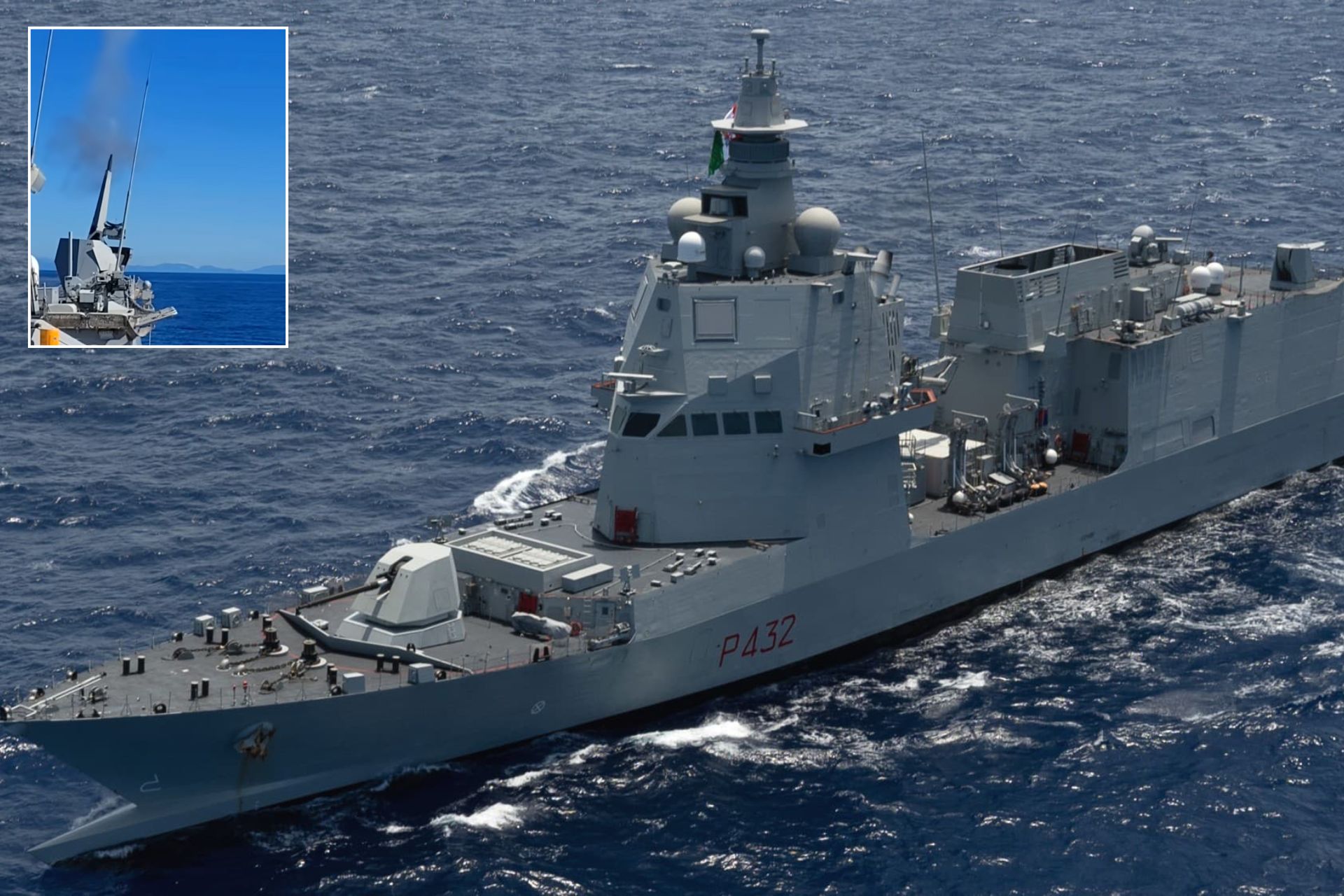 ITS Raimondo Montecuccoli (PPA 3), fitted with the Leonardo OTO 76/62 Super Rapid naval gun