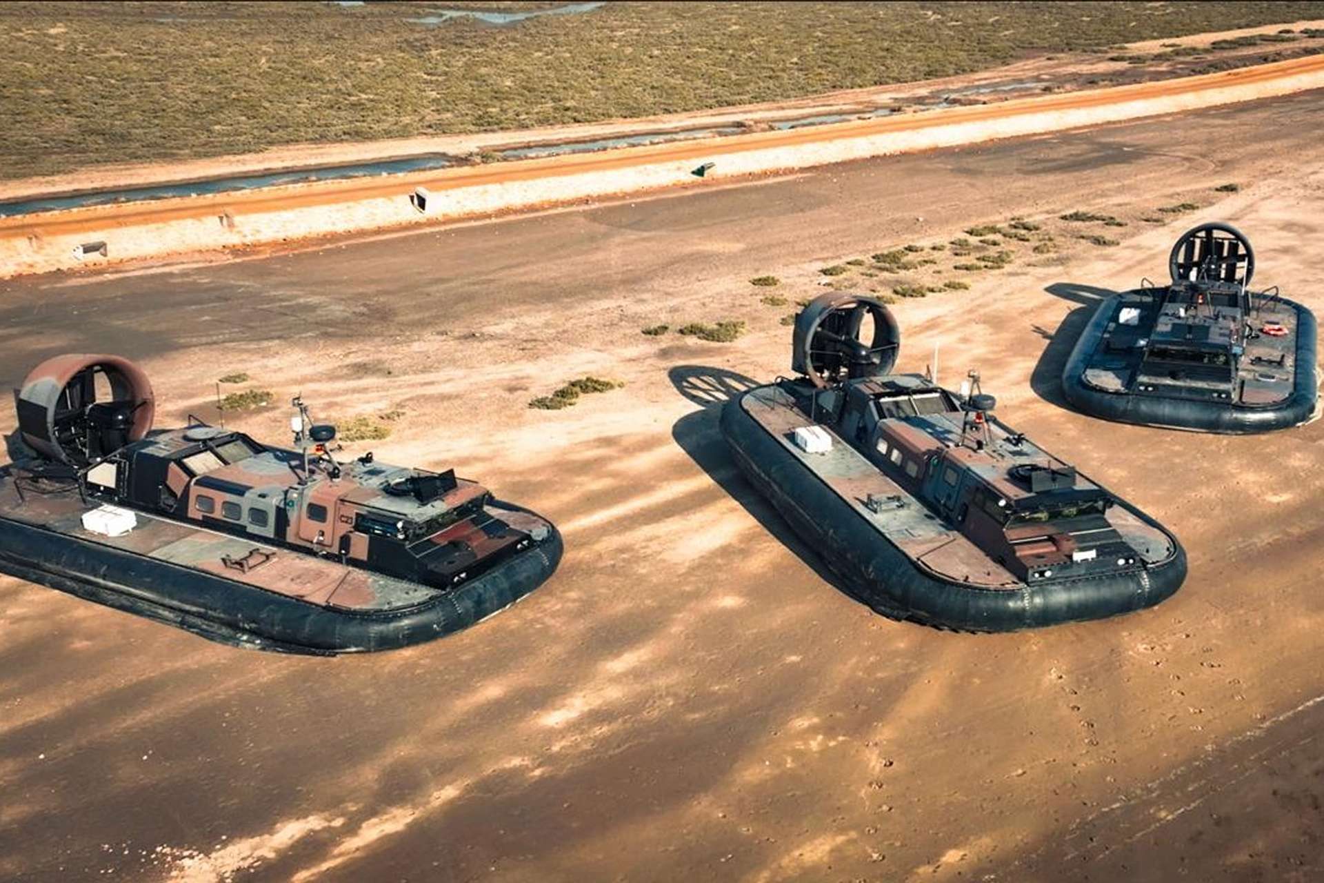 The 2400 TD hovercraft is a high-speed, amphibious platform capable of carrying troops and cargo across water, mud, and sand, designed for rapid-response and shallow-water operations (Picture Source: Pakistan Navy)