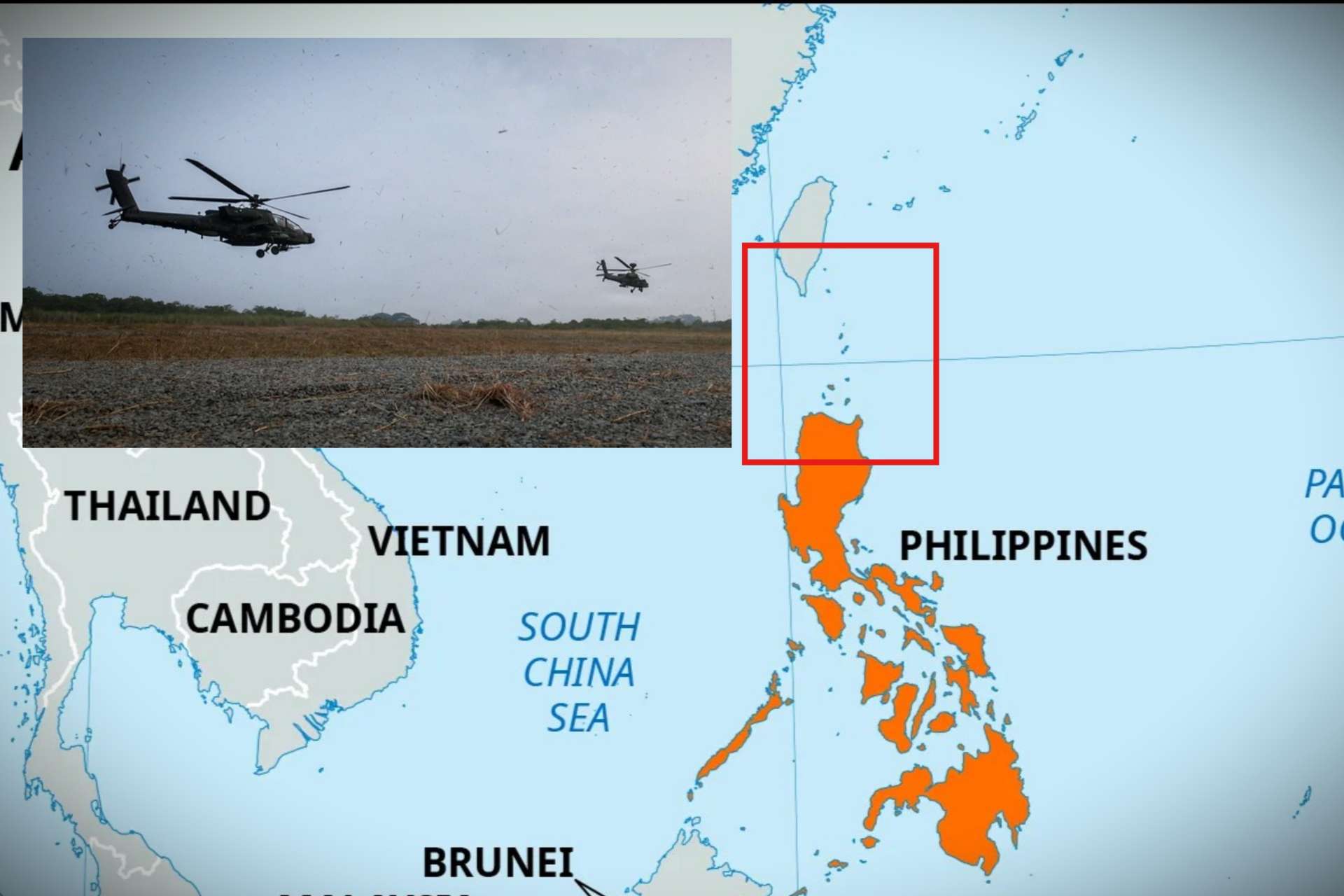 U.S. Army AH-64 Apache helicopters demonstrated an evolving long-range maritime air assault capability during Balikatan 2026 in the northern Philippines, highlighting their role in supporting distributed operations and rapid force projection near the South China Sea (Picture Source: U.S. Army)