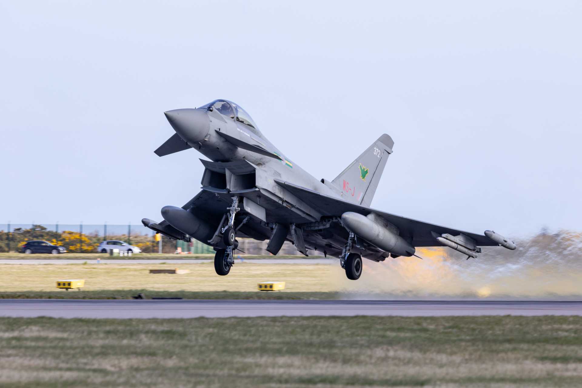 The United Kingdom launched a Quick Reaction Alert sortie on April 14, 2026, after detecting a radar track assessed as a possible Russian long range bomber approaching the northern area of interest near Shetland. (Picture source: UK MoD)