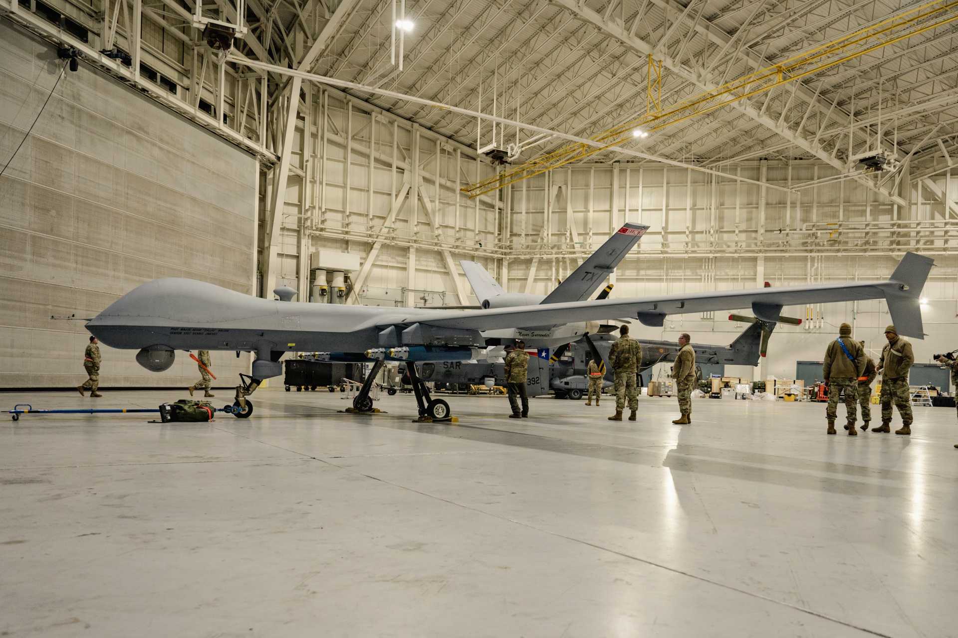 A network of smaller drones controlled by the MQ-9 could carry out surveillance, targeting, strike support, and electronic missions in contested environments, because using multiple lower-cost systems reduces risk and improves coverage and effectiveness. (Picture source: US Air Force)