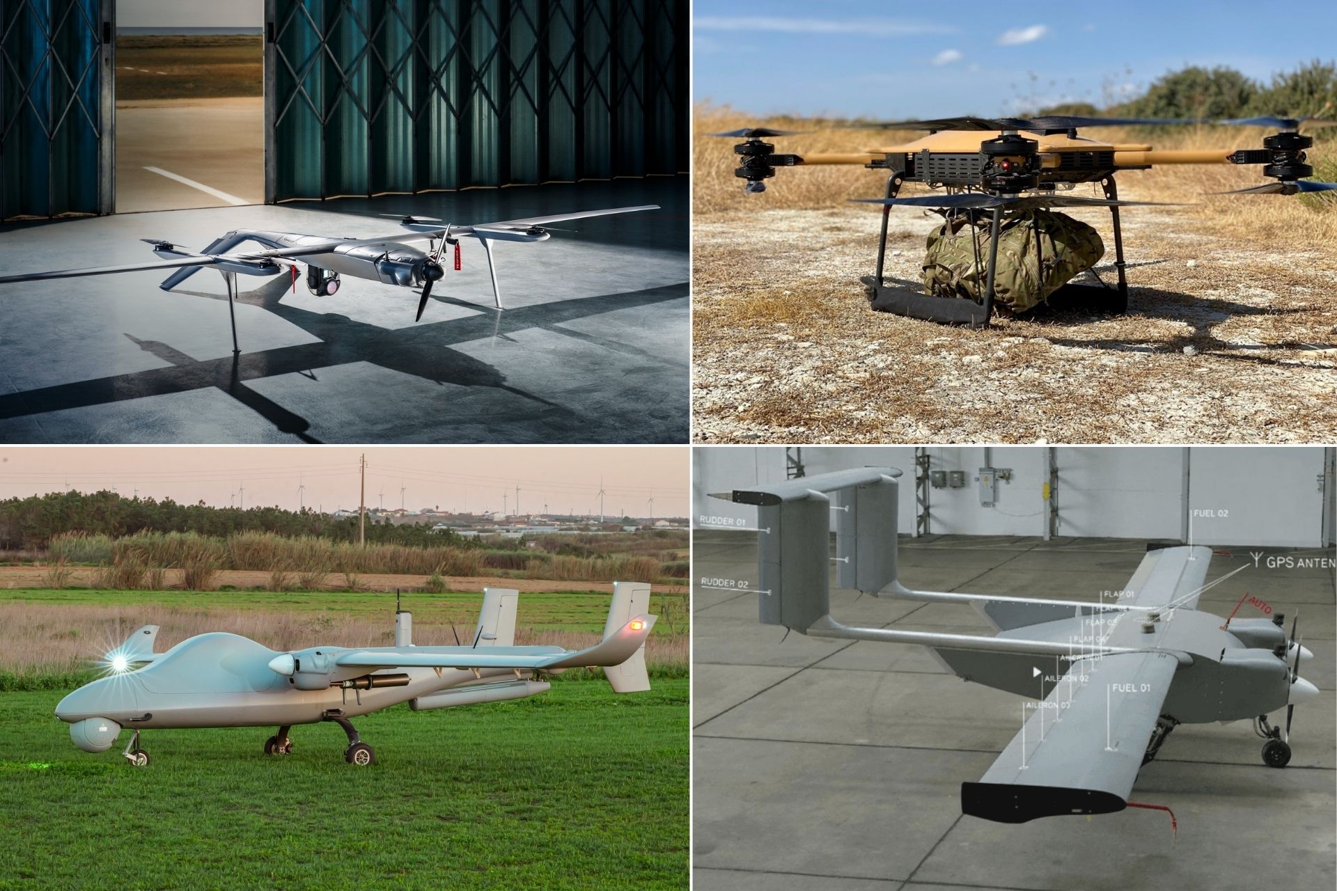 Overview of unmanned systems likely included in the UK drone package for Ukraine, including ISR, logistics, and long-range platforms from Tekever, Malloy Aeronautics, and Windracers, although no official breakdown has been released (Picture source: Tekever, Malloy Aeronautics, Windracers)