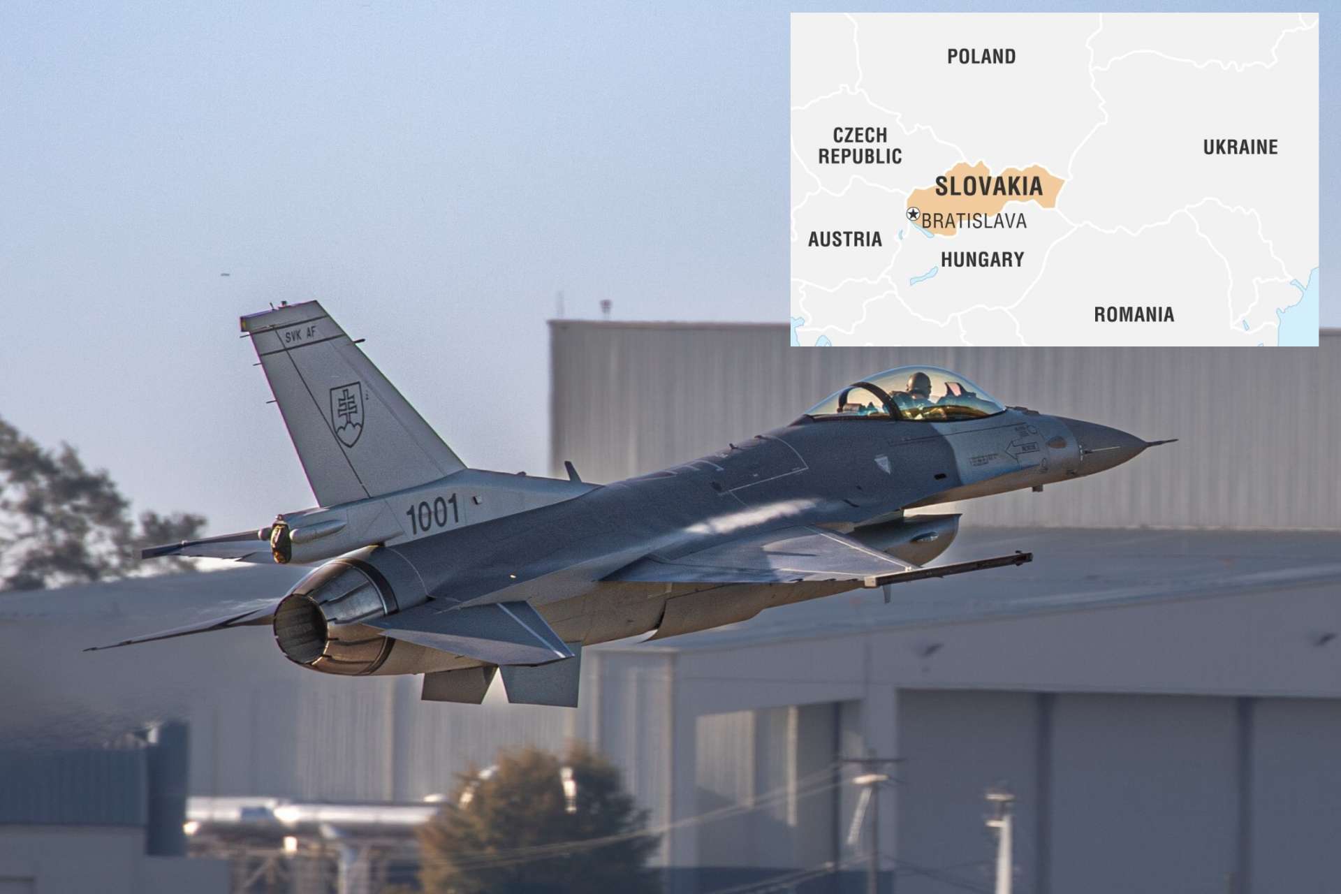 Slovakia is considering the purchase of four additional F-16 Block 70/72 fighters from the United States to reinforce its transition to a modern NATO-aligned air defense fleet (Picture Source: Lockheed Martin / Britannica) 