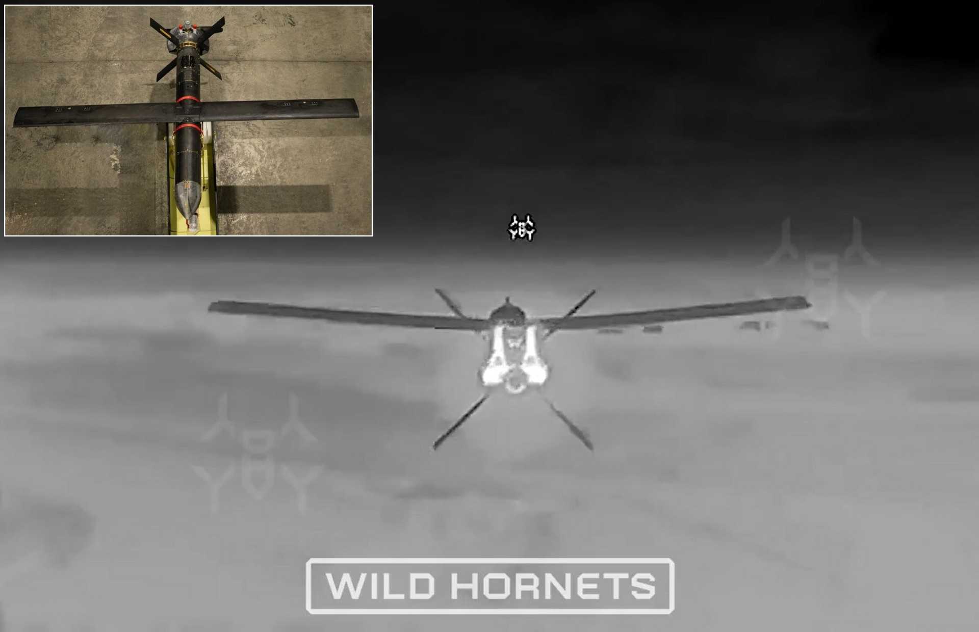 Russia uses the Shahed-107 primarily to strike targets 100 to 300 kilometers behind the Ukrainian front line, making it suitable for attacks on logistics hubs, fuel depots, command posts, air defense systems, and infrastructure nodes that are costly to defend continuously. (Picture source: Wild Hornets and Iranian MoD)