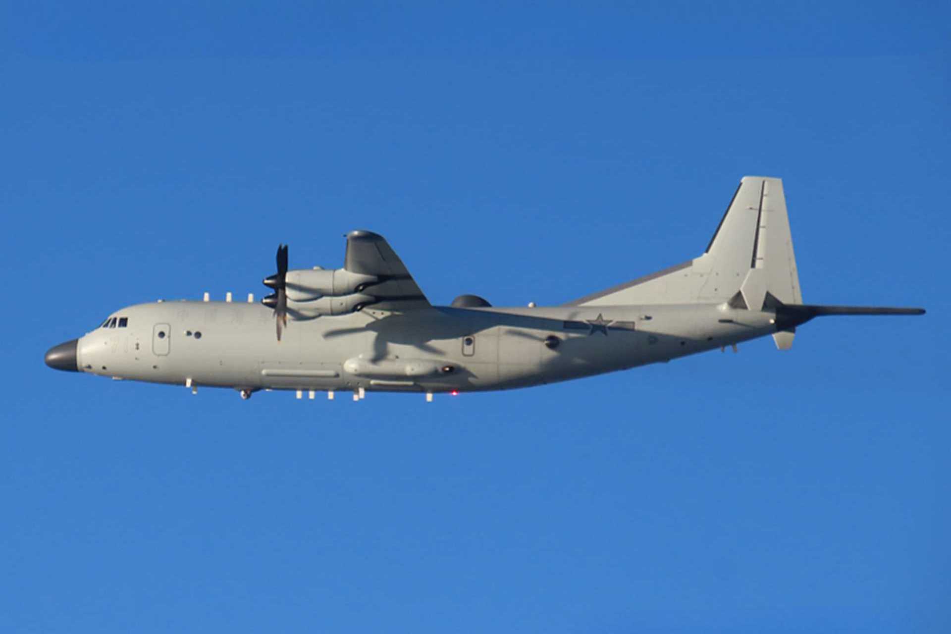 The Chinese Y-9FQ anti-submarine warfare aircraft features an enlarged nose housing an AESA radar, electro-optical targeting system, magnetic anomaly detector boom, wingtip ESM sensors, and an internal bay for torpedoes and depth charges. (Picture source: Japanese MoD)