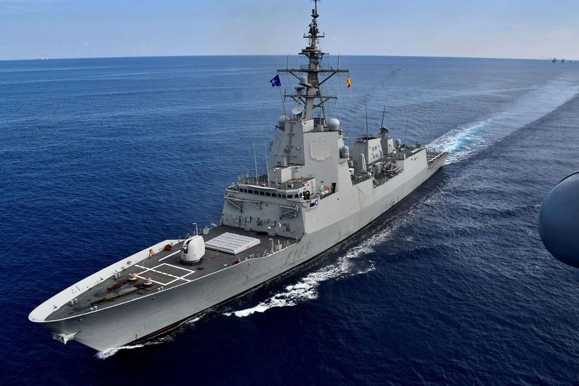 Spain is sending Aegis frigate SPS Cristóbal Colón (F-105) to Cyprus to bolster European air and missile defense amid Iran-linked escalation, joining a wider multinational naval deployment in the Eastern Mediterranean (Picture source: Spain MoD).