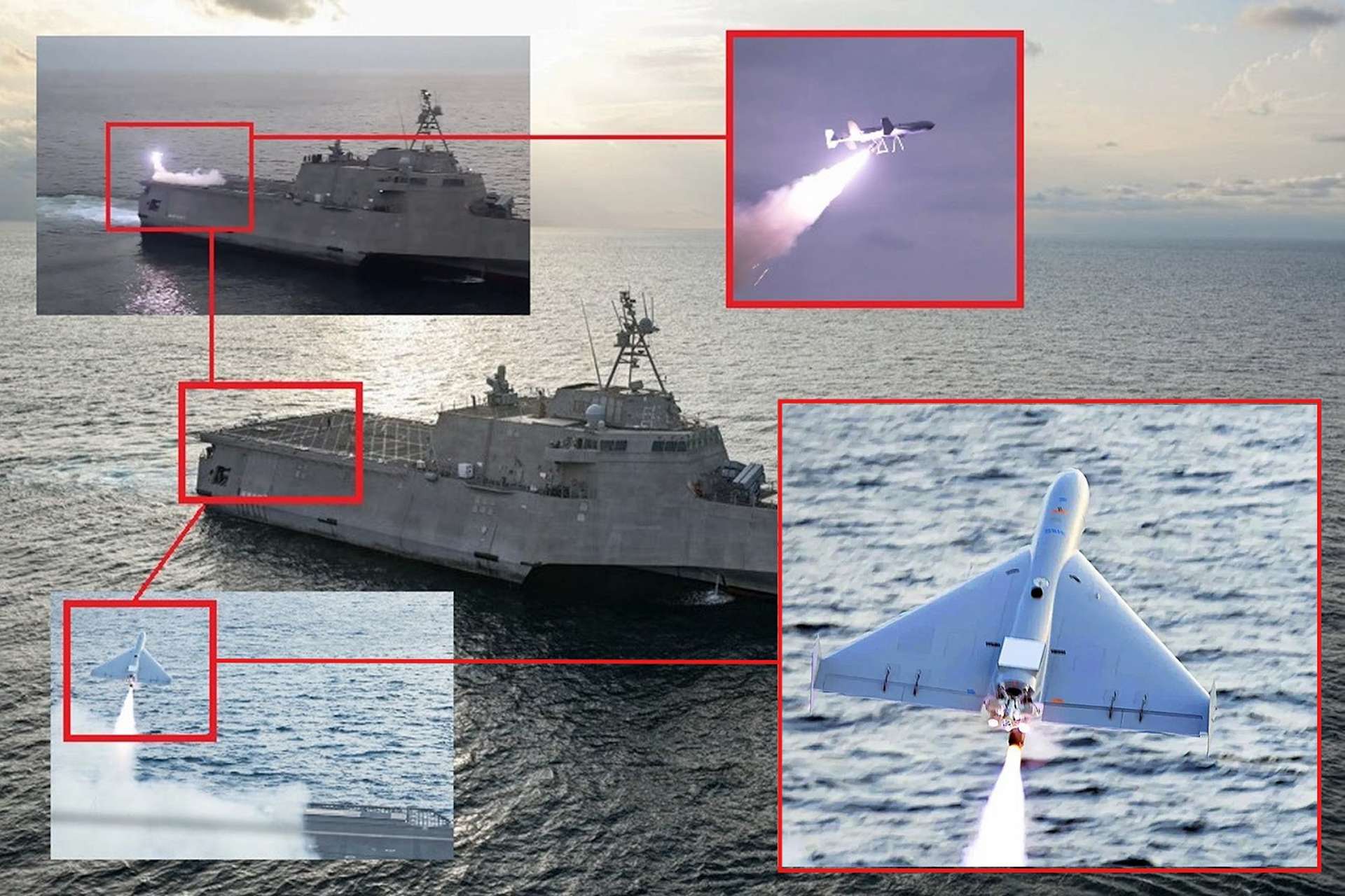 For illustrative purposes only, this image does not depict combat operations during Operation Epic Fury but represents the U.S. Navy’s first at-sea launch of a one-way LUCAS attack drone from a surface warship in the Arabian Gulf, highlighting progress toward ship-based unmanned strike capabilities. (Picture Source: DVIDS)