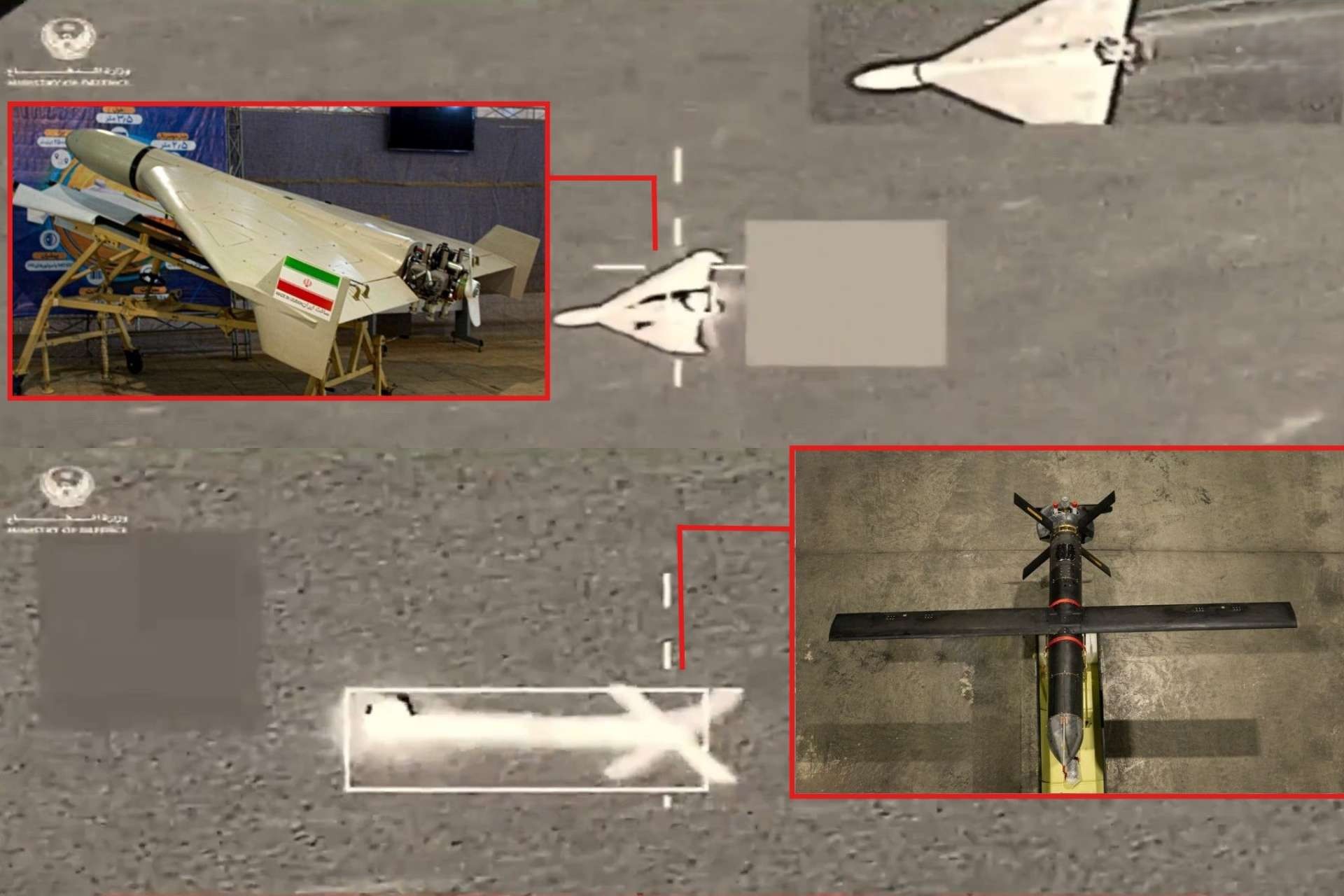 UAE Reveals Combat Interception of Shahed 136 and Shahed 107 One-Way Attack Drones, as the United Arab Emirates Air Force deployed F-16 Block 60 and Mirage 2000-9 fighters alongside ground-based air defenses to neutralise hundreds of Iranian missiles and UAVs over four days of sustained attacks (Picture Source: UAE Ministry of Defence / Iranian Media / IRGCN)